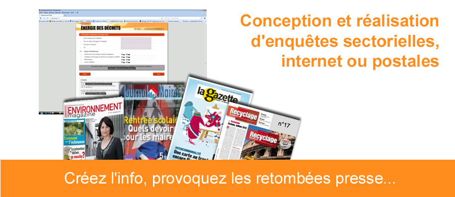 Data info : Conception et ralisation d'enqutes sectorielles. Crez l'info, provoquez les retombes presse